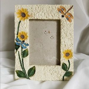 Cottagecore picture frame / sunflower dragonfly frame